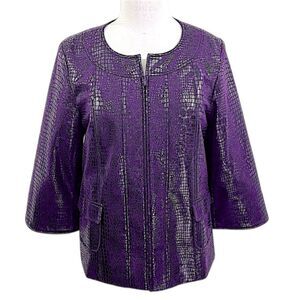 Susan Graver Jacket Size Large Embossed Faux Croc NWOT